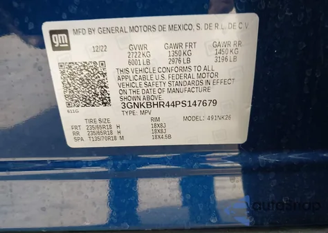 2023 Chevrolet Blazer Awd 2Lt from USA, damaged, VIN 3GNKBHR44PS147679